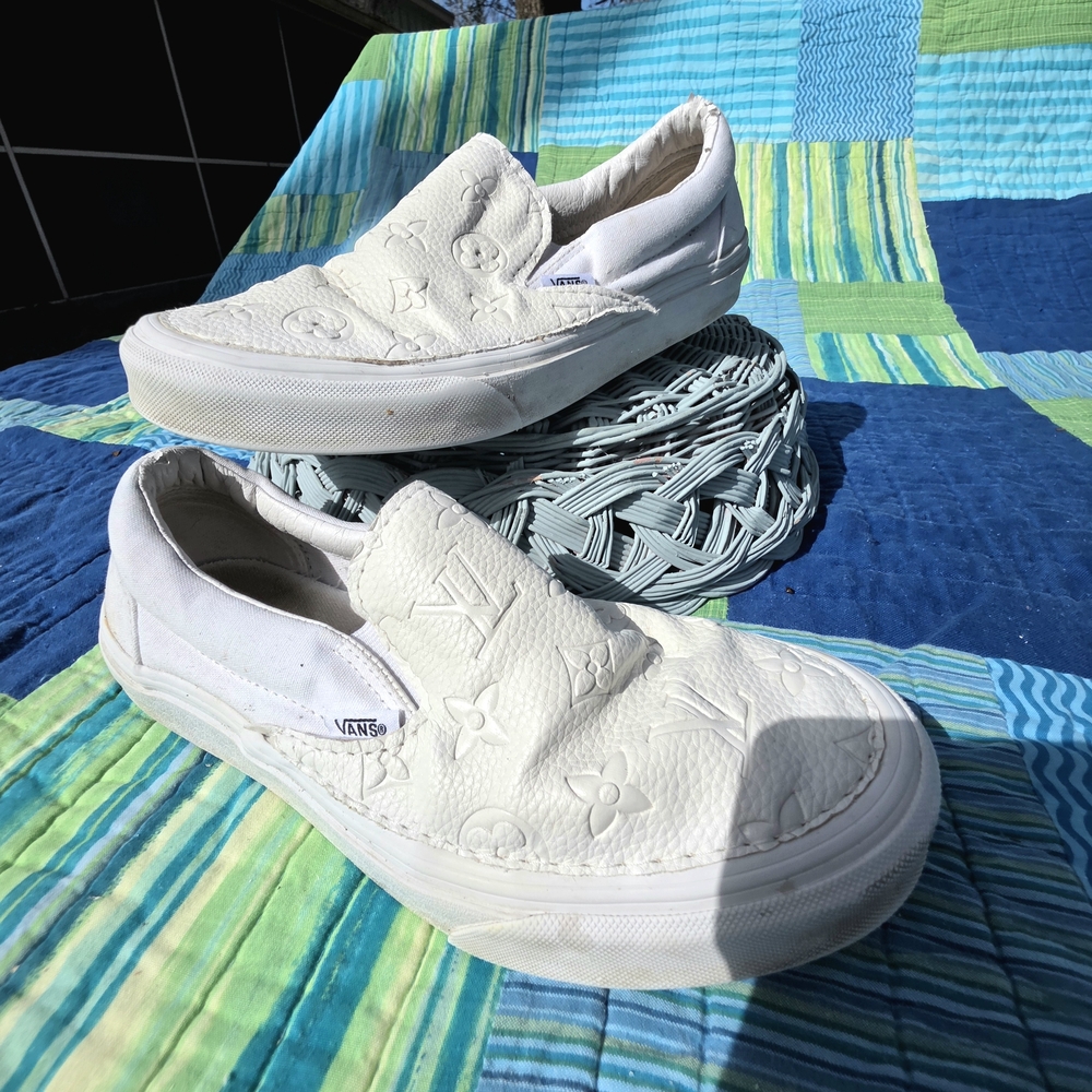 Vans White Slip-On Sneakers